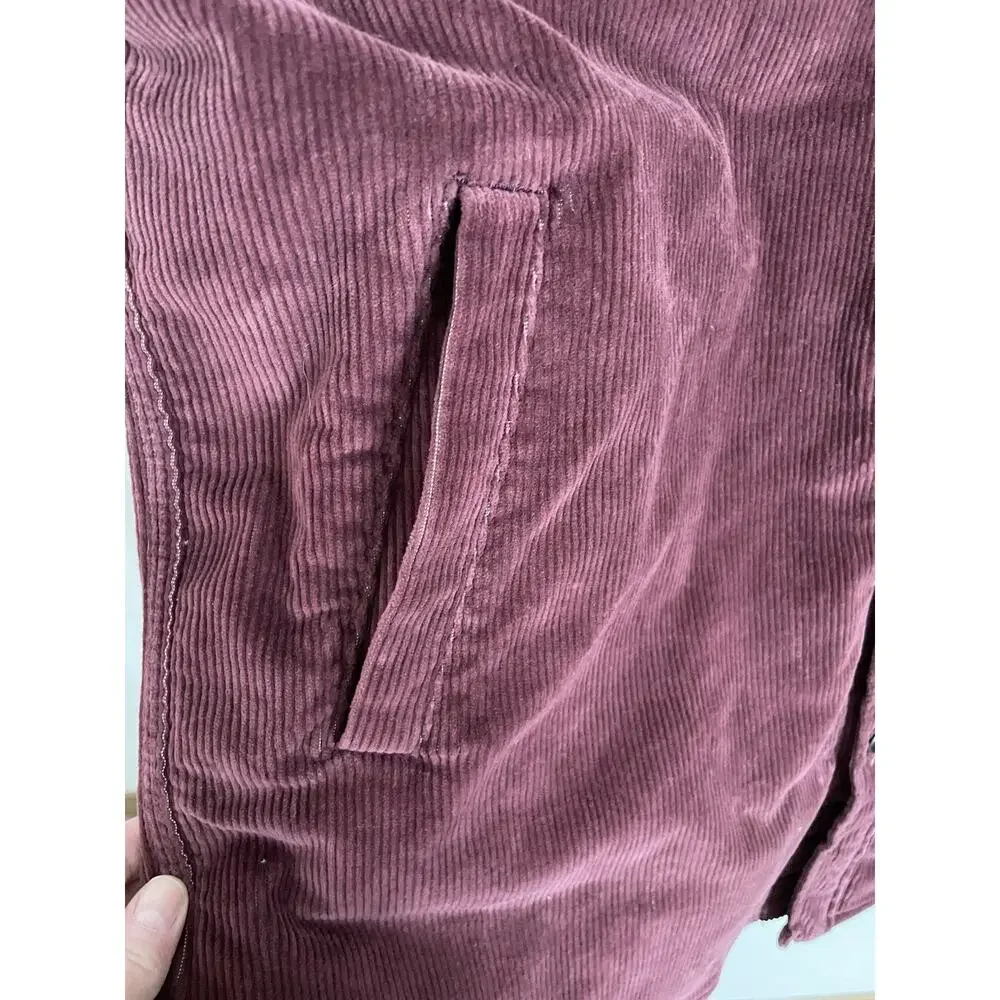 Men's Levi's Stay Loose Worker Cordory Shirt Jacket Burgundy Shacket Sz S Fits L - Picture 5 of 10
